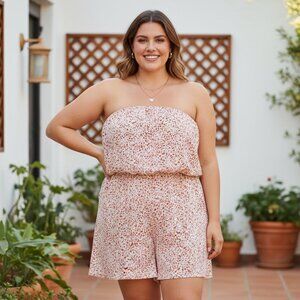 DAVI & DANI FLLOWER ROMPER SZ 3X